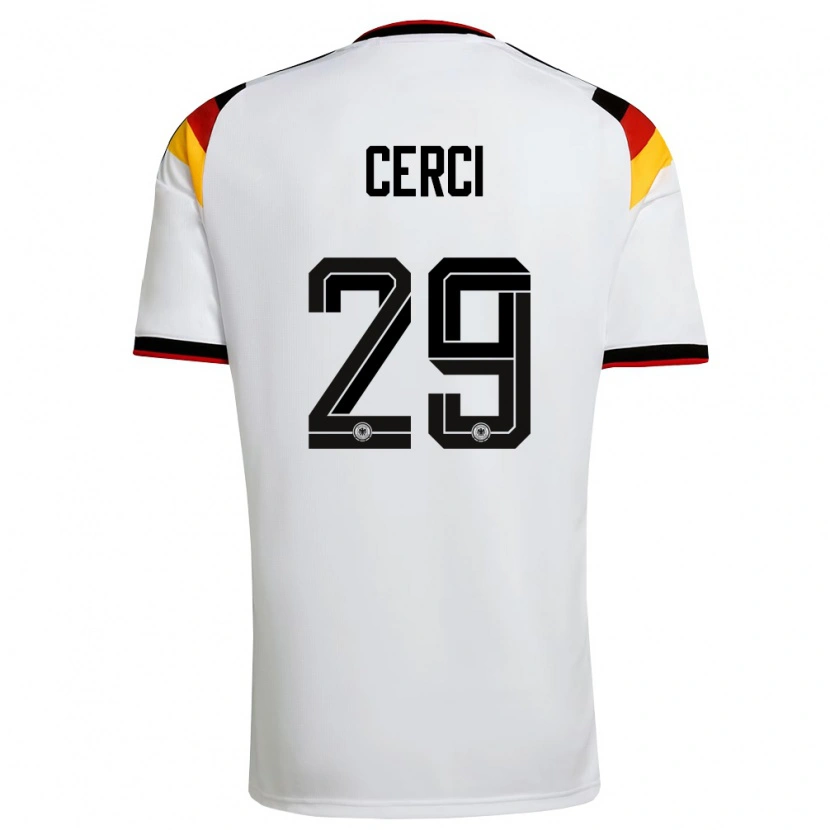 Danxen Niño Camiseta Alemania Selina Cerci #29 Blanco Negro Rojo 1ª Equipación 26-28 La Camisa México