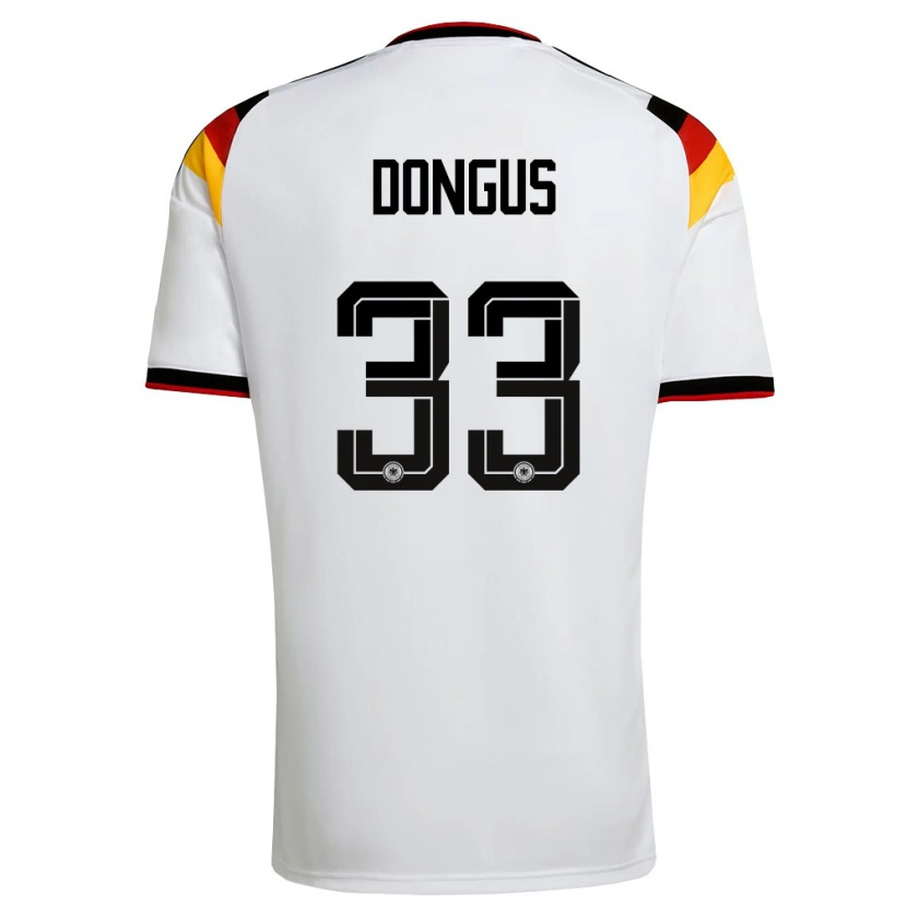 Danxen Niño Camiseta Alemania Fabienne Dongus #33 Blanco Negro Rojo 1ª Equipación 26-28 La Camisa México