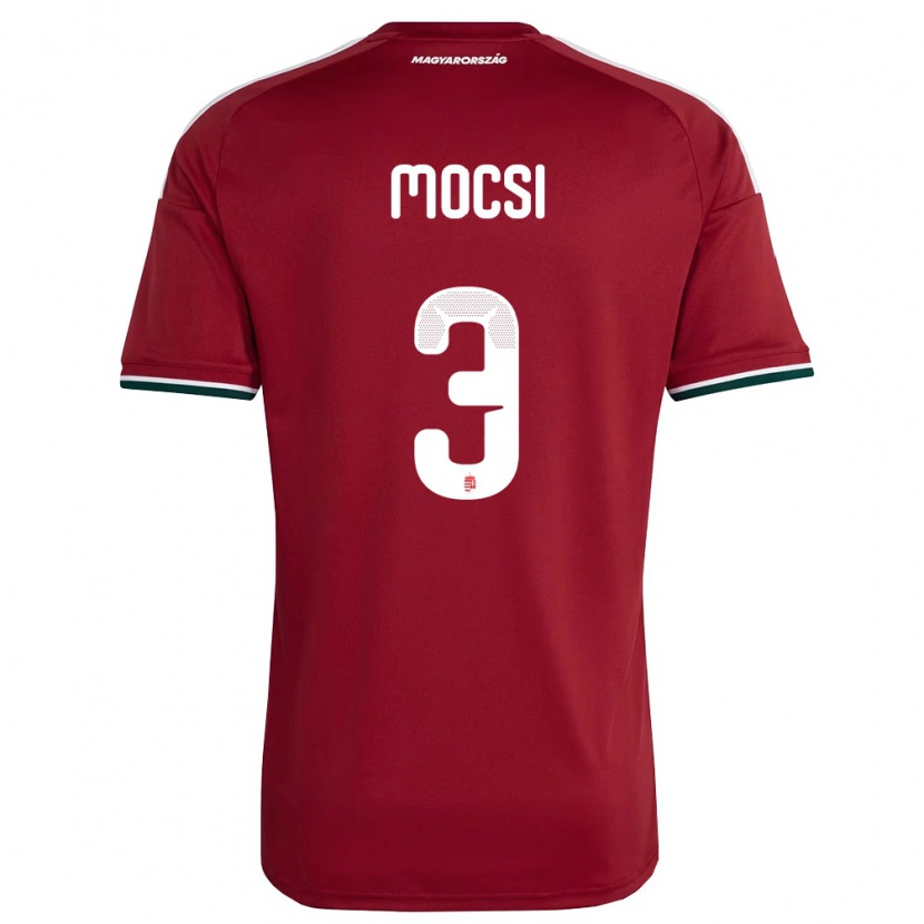 Danxen Niño Camiseta Hungría Attila Mocsi #3 Rojo Blanco Verde 1ª Equipación 26-28 La Camisa México
