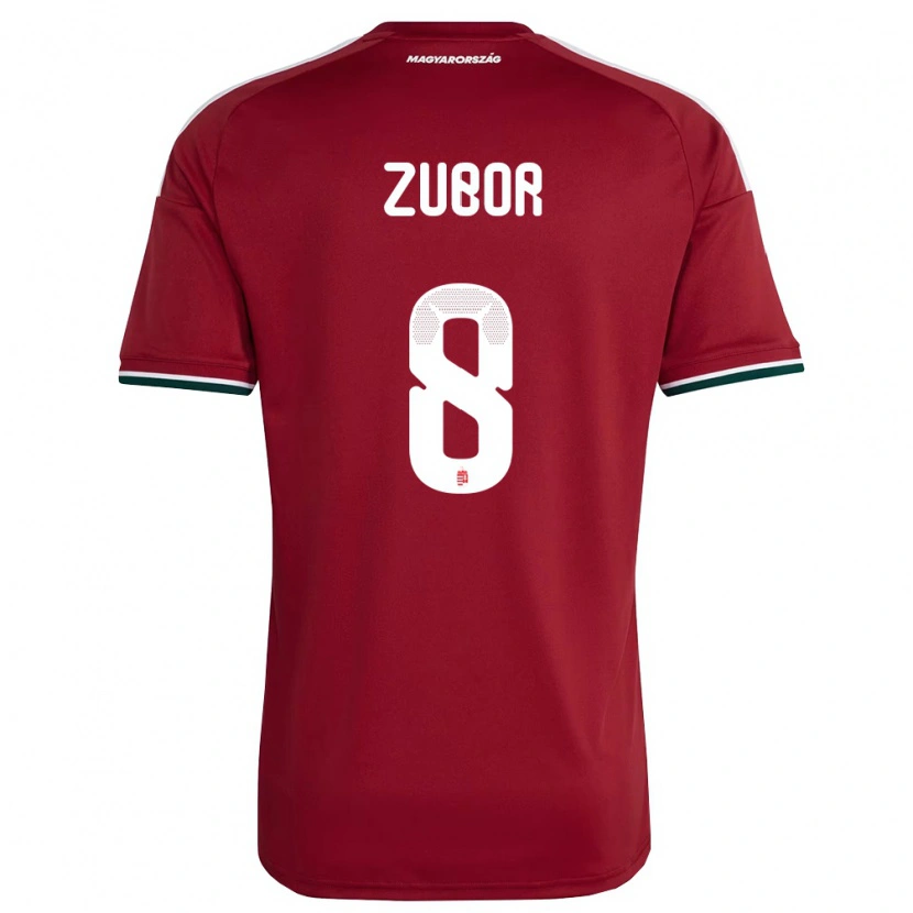 Danxen Niño Camiseta Hungría Ádám Zubor #8 Rojo Blanco Verde 1ª Equipación 26-28 La Camisa México