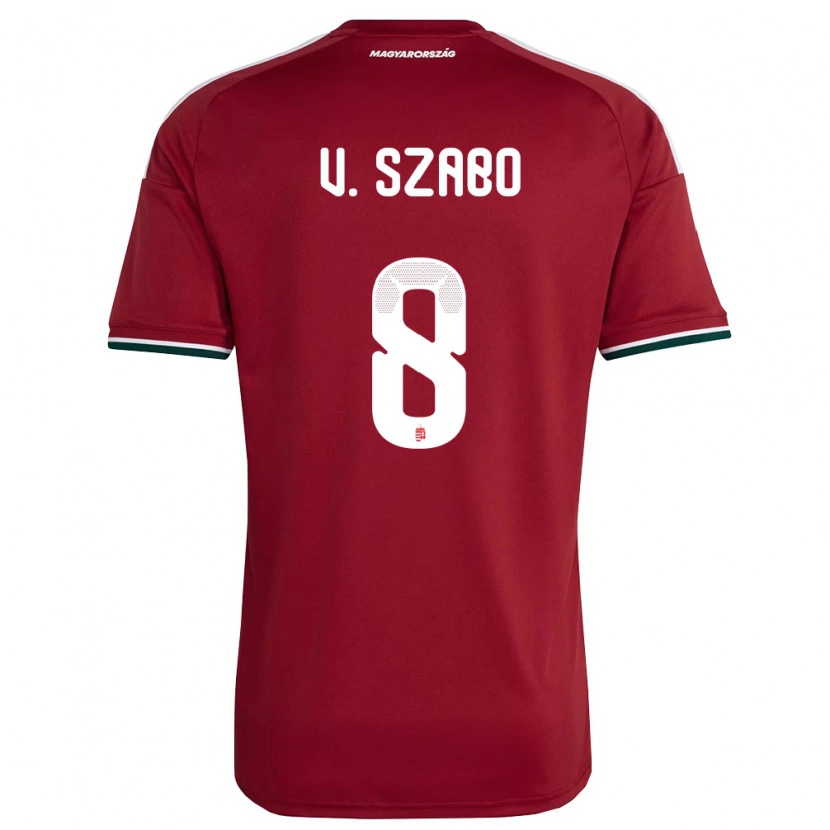 Danxen Niño Camiseta Hungría Viktória Szabó #8 Rojo Blanco Verde 1ª Equipación 26-28 La Camisa México