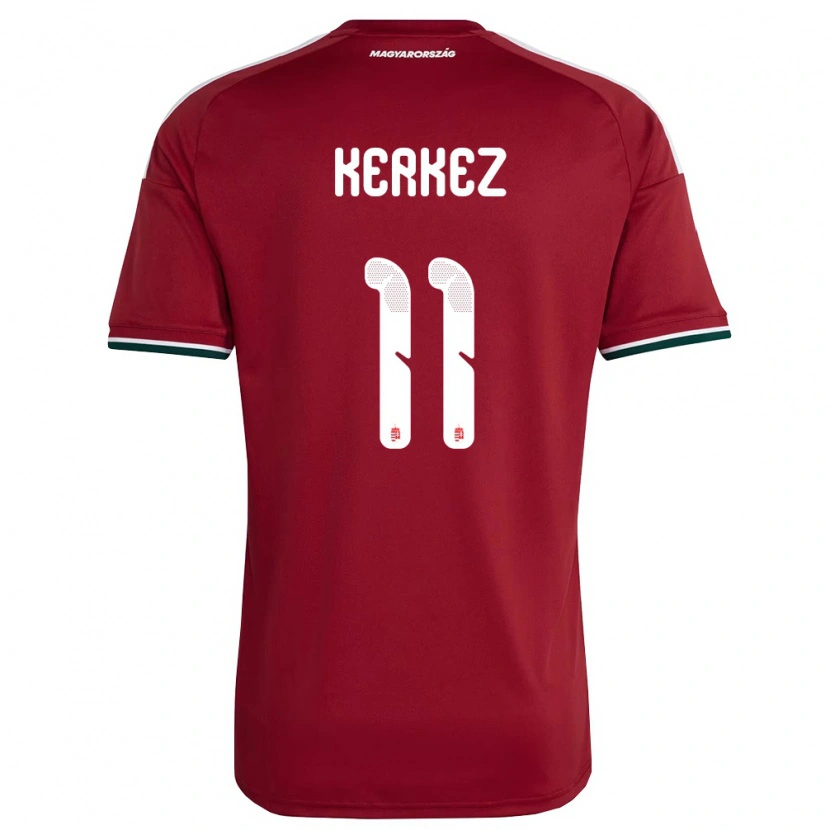 Danxen Niño Camiseta Hungría Milos Kerkez #11 Rojo Blanco Verde 1ª Equipación 26-28 La Camisa México