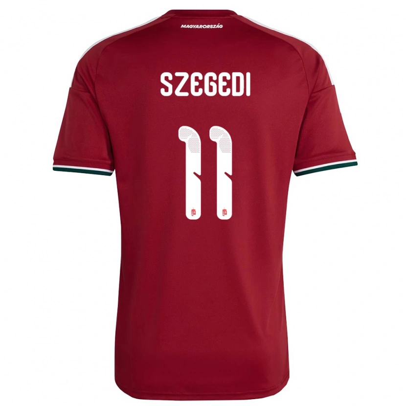 Danxen Niño Camiseta Hungría Botond Szegedi #11 Rojo Blanco Verde 1ª Equipación 26-28 La Camisa México