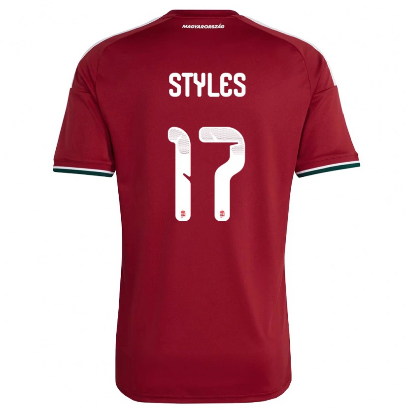 Danxen Niño Camiseta Hungría Callum Styles #17 Rojo Blanco Verde 1ª Equipación 26-28 La Camisa México