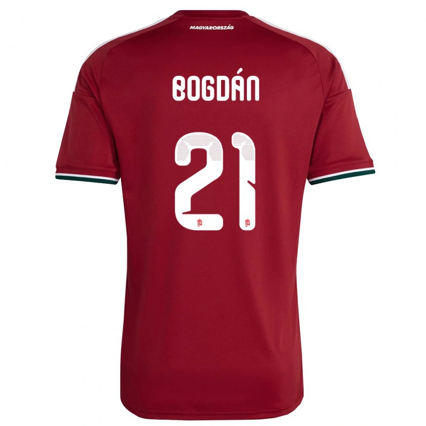 Danxen Niño Camiseta Hungría Martin Bogdán #21 Rojo Blanco Verde 1ª Equipación 26-28 La Camisa México