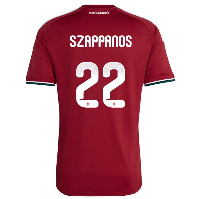 Danxen Niño Camiseta Hungría Péter Szappanos #22 Rojo Blanco Verde 1ª Equipación 26-28 La Camisa México