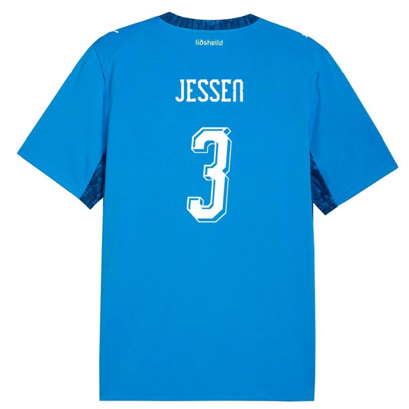 Danxen Niño Camiseta Islandia Sandra Jessen #3 Azul Marino 1ª Equipación 26-28 La Camisa México