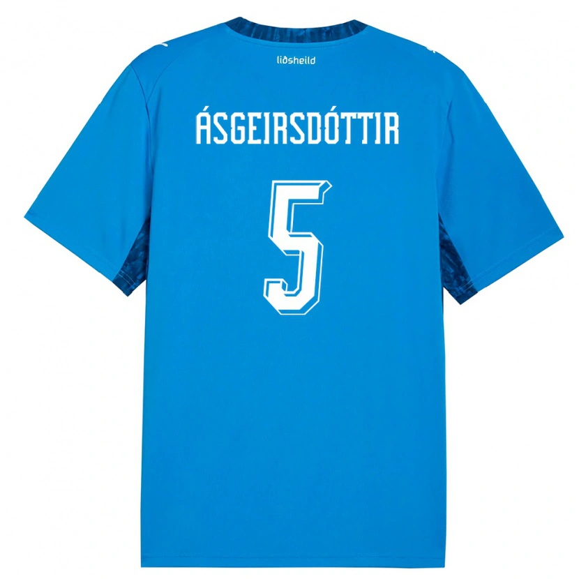 Danxen Niño Camiseta Islandia Emilía Kiær Ásgeirsdóttir #5 Azul Marino 1ª Equipación 26-28 La Camisa México