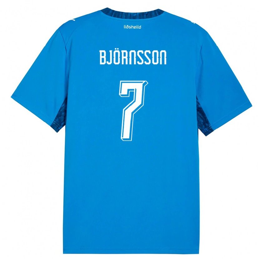Danxen Niño Camiseta Islandia Benjamin Björnsson #7 Azul Marino 1ª Equipación 26-28 La Camisa México