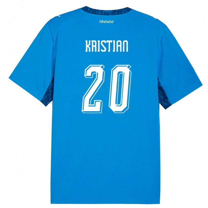 Danxen Niño Camiseta Islandia Kristian Hlynsson #20 Azul Marino 1ª Equipación 26-28 La Camisa México