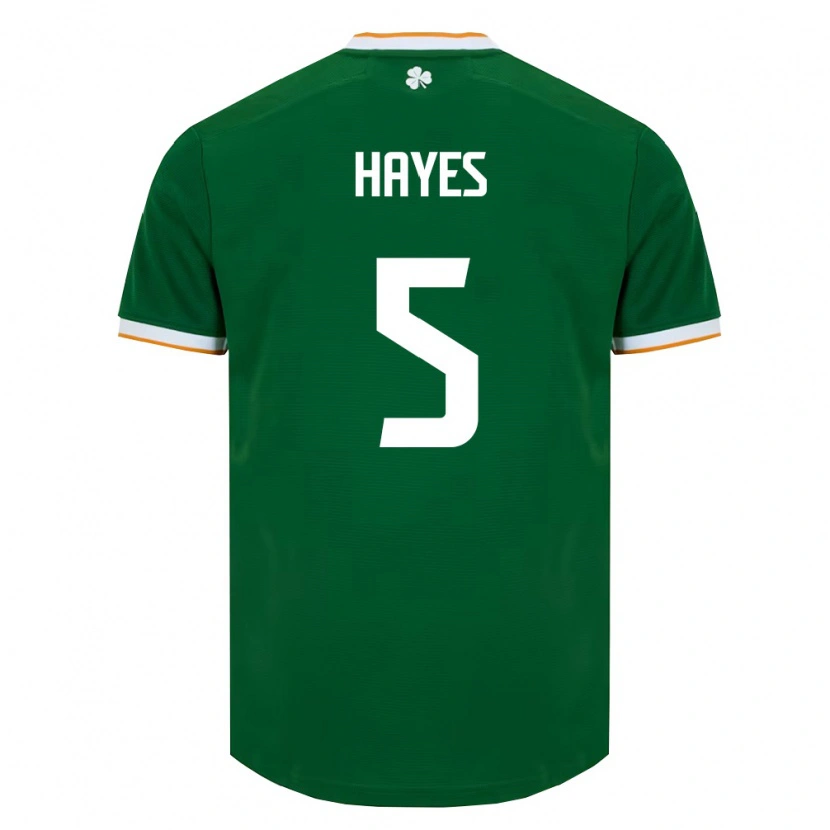 Danxen Niño Camiseta Irlanda Caitlin Hayes #5 Verde Oscuro Blanco 1ª Equipación 26-28 La Camisa México