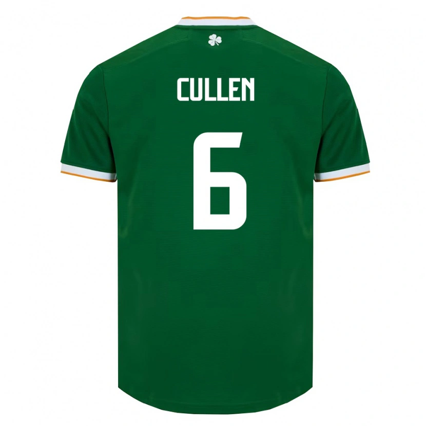 Danxen Niño Camiseta Irlanda Josh Cullen #6 Verde Oscuro Blanco 1ª Equipación 26-28 La Camisa México