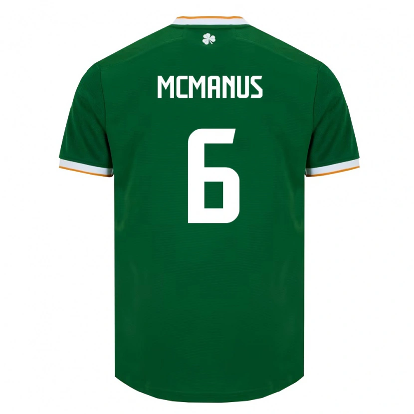 Danxen Niño Camiseta Irlanda Conor Mcmanus #6 Verde Oscuro Blanco 1ª Equipación 26-28 La Camisa México