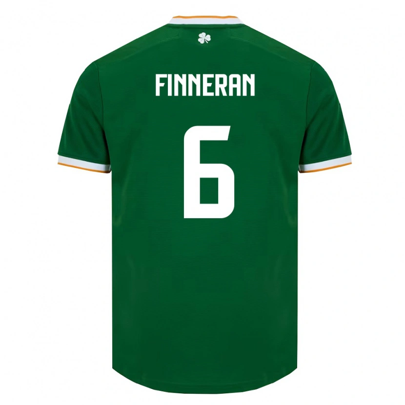 Danxen Niño Camiseta Irlanda Rory Finneran #6 Verde Oscuro Blanco 1ª Equipación 26-28 La Camisa México