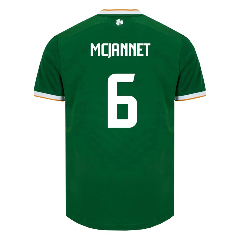 Danxen Niño Camiseta Irlanda Ed Mcjannet #6 Verde Oscuro Blanco 1ª Equipación 26-28 La Camisa México