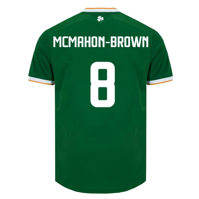 Danxen Niño Camiseta Irlanda Kian Mcmahon-Brown #8 Verde Oscuro Blanco 1ª Equipación 26-28 La Camisa México