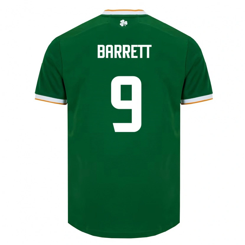 Danxen Niño Camiseta Irlanda Amber Barrett #9 Verde Oscuro Blanco 1ª Equipación 26-28 La Camisa México