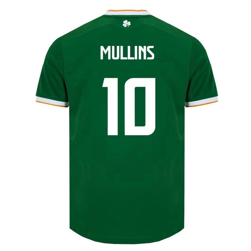 Danxen Niño Camiseta Irlanda Jamie Mullins #10 Verde Oscuro Blanco 1ª Equipación 26-28 La Camisa México