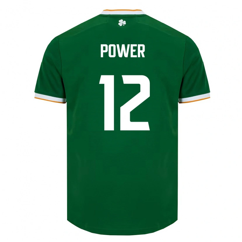 Danxen Niño Camiseta Irlanda Nathan Power #12 Verde Oscuro Blanco 1ª Equipación 26-28 La Camisa México