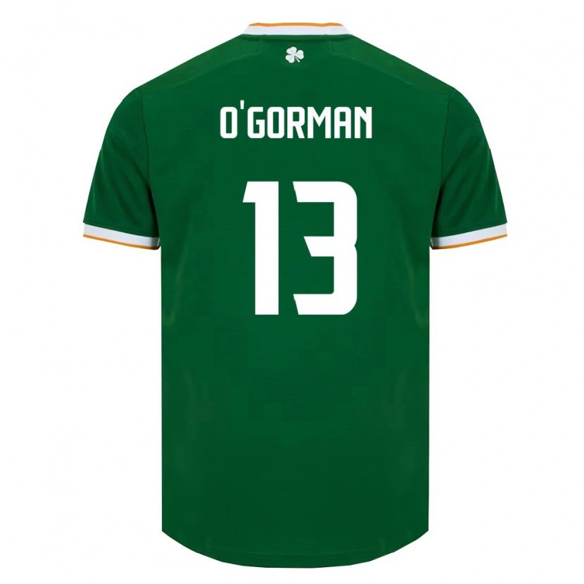 Danxen Niño Camiseta Irlanda Áine O'gorman #13 Verde Oscuro Blanco 1ª Equipación 26-28 La Camisa México