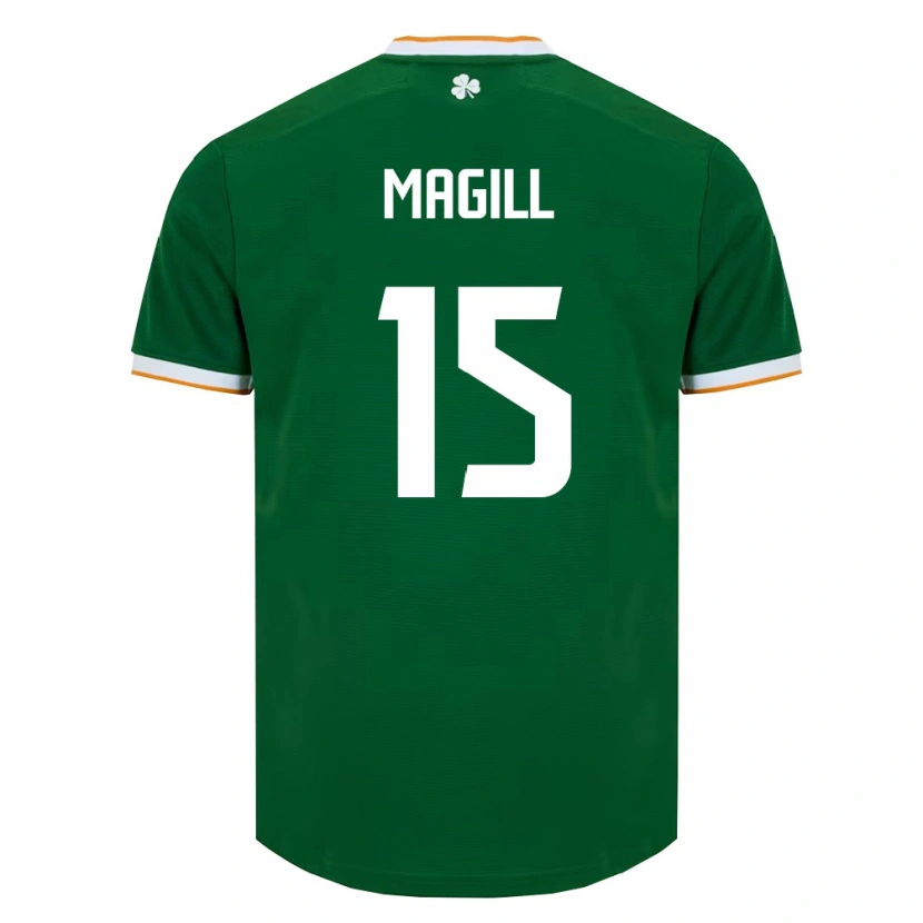 Danxen Niño Camiseta Irlanda Jack Magill #15 Verde Oscuro Blanco 1ª Equipación 26-28 La Camisa México