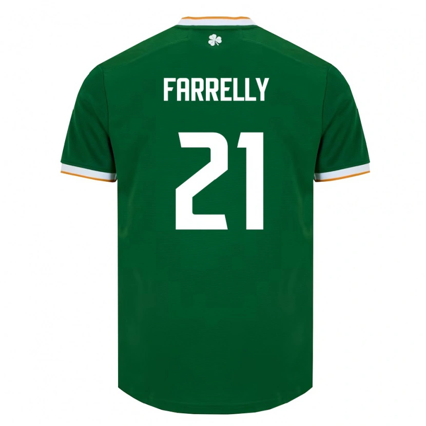 Danxen Niño Camiseta Irlanda Sinead Farrelly #21 Verde Oscuro Blanco 1ª Equipación 26-28 La Camisa México