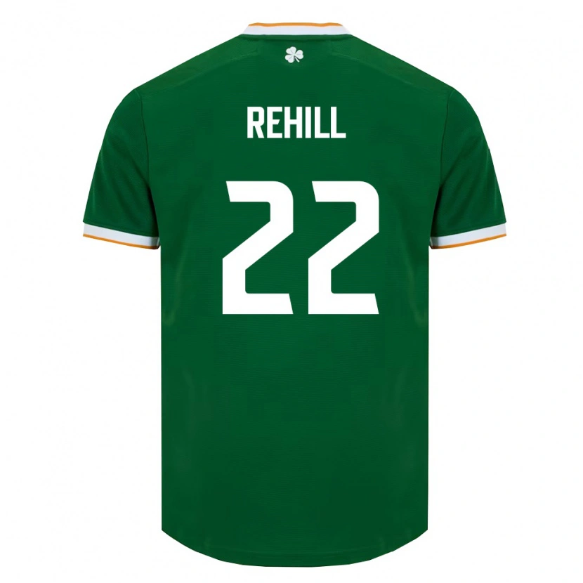Danxen Niño Camiseta Irlanda Harry Rehill #22 Verde Oscuro Blanco 1ª Equipación 26-28 La Camisa México