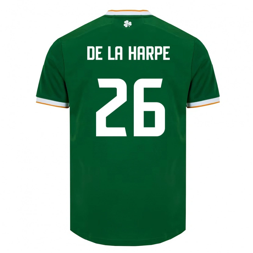 Danxen Niño Camiseta Irlanda Deborah-Anne De La Harpe #26 Verde Oscuro Blanco 1ª Equipación 26-28 La Camisa México