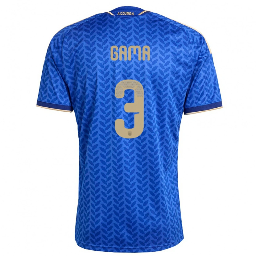 Danxen Niño Camiseta Italia Sara Gama #3 Azul Marino Oro 1ª Equipación 26-28 La Camisa México
