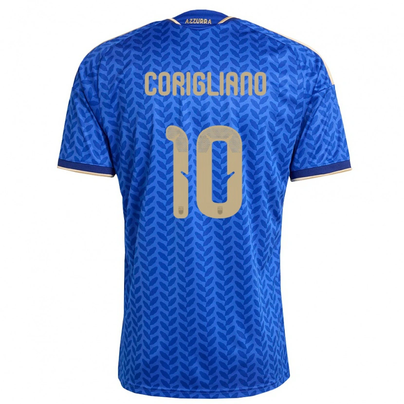 Danxen Niño Camiseta Italia Thomas Corigliano #10 Azul Marino Oro 1ª Equipación 26-28 La Camisa México