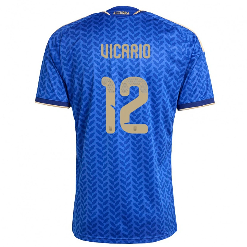 Danxen Niño Camiseta Italia Guglielmo Vicario #12 Azul Marino Oro 1ª Equipación 26-28 La Camisa México