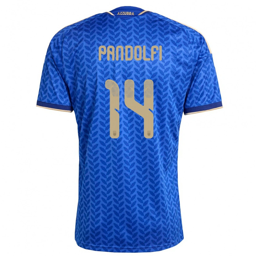 Danxen Niño Camiseta Italia Fabio Pandolfi #14 Azul Marino Oro 1ª Equipación 26-28 La Camisa México