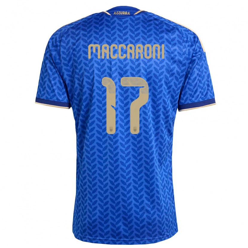 Danxen Niño Camiseta Italia Valerio Maccaroni #17 Azul Marino Oro 1ª Equipación 26-28 La Camisa México