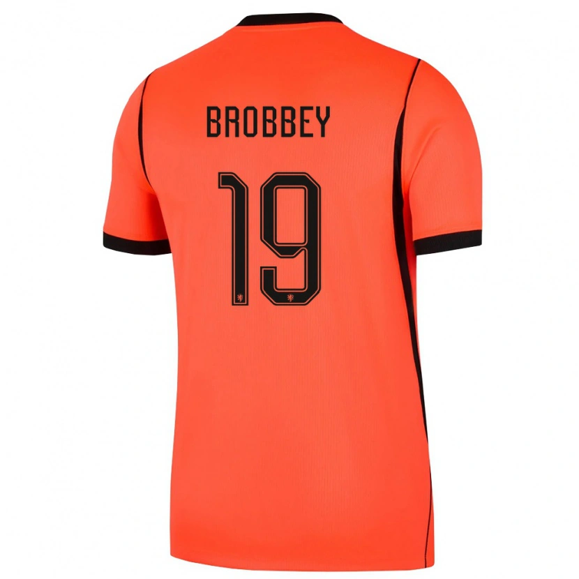 Danxen Niño Camiseta Países Bajos Brian Brobbey #19 Naranja Negro 1ª Equipación 26-28 La Camisa México