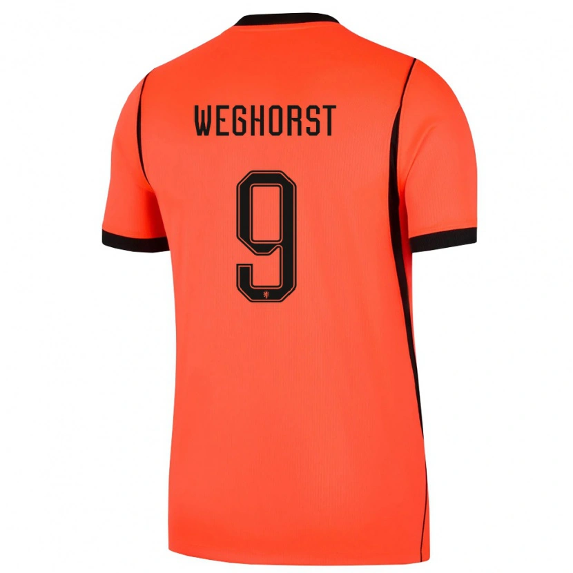 Danxen Niño Camiseta Países Bajos Wout Weghorst #9 Naranja Negro 1ª Equipación 26-28 La Camisa México