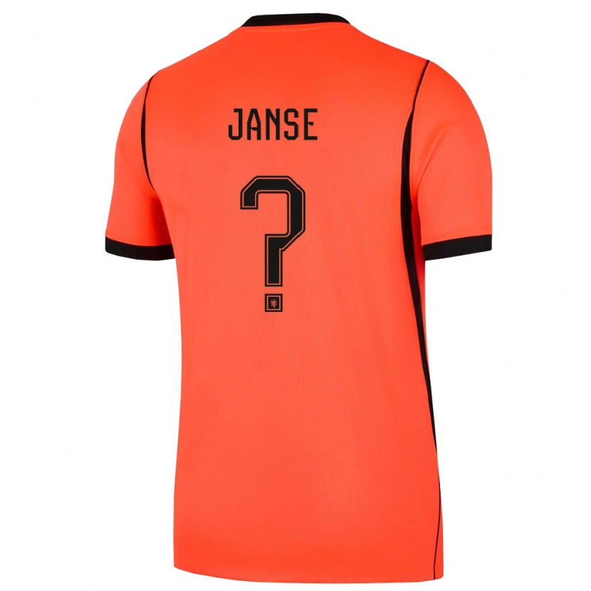 Danxen Niño Camiseta Países Bajos Dies Janse #0 Naranja Negro 1ª Equipación 26-28 La Camisa México