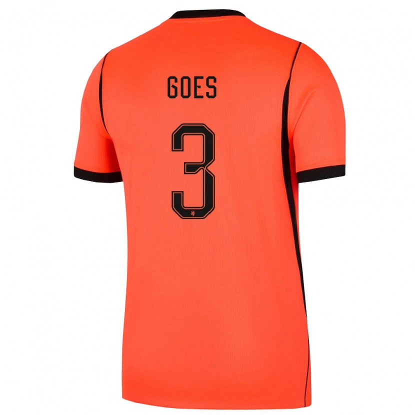 Danxen Niño Camiseta Países Bajos Wouter Goes #3 Naranja Negro 1ª Equipación 26-28 La Camisa México