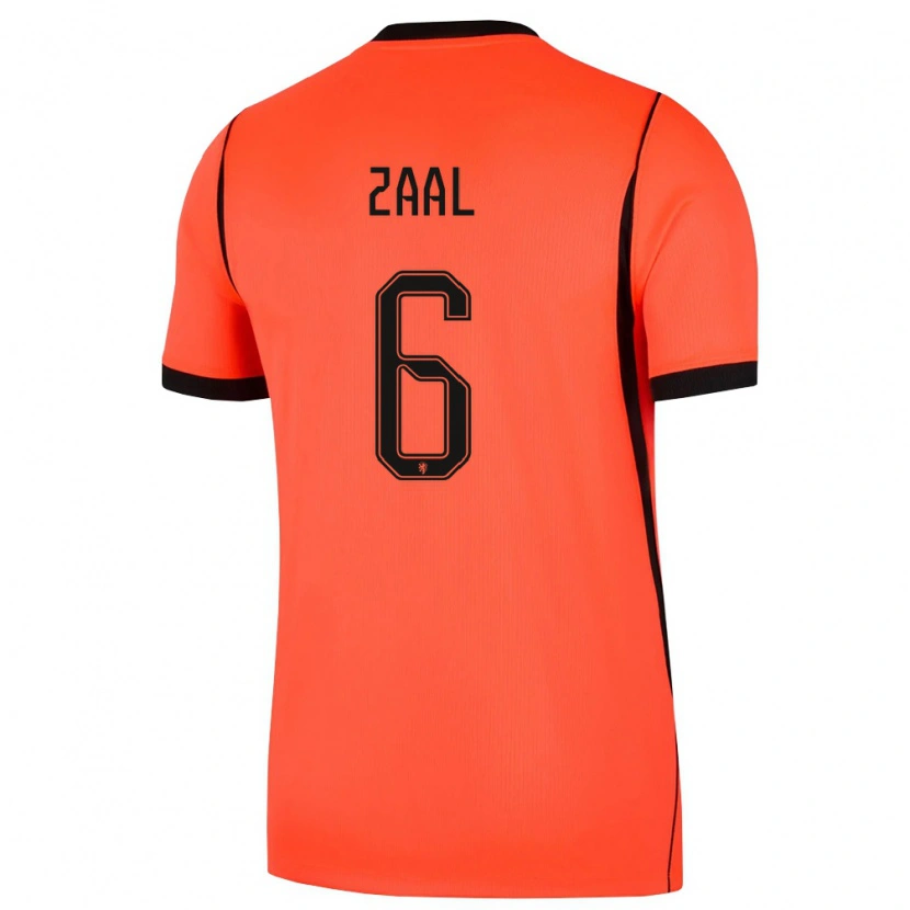 Danxen Niño Camiseta Países Bajos Timo Zaal #6 Naranja Negro 1ª Equipación 26-28 La Camisa México