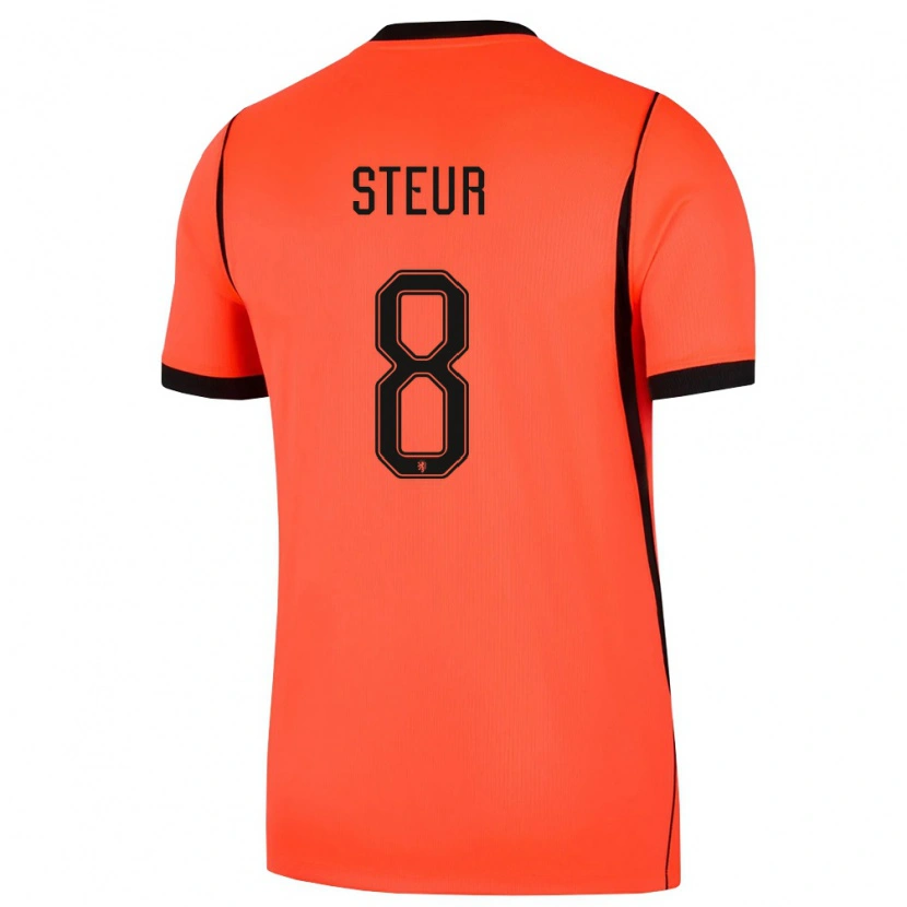 Danxen Niño Camiseta Países Bajos Sean Steur #8 Naranja Negro 1ª Equipación 26-28 La Camisa México
