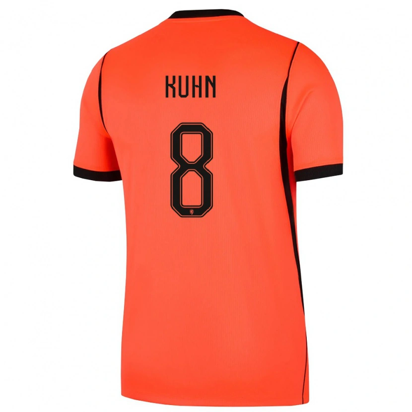 Danxen Niño Camiseta Países Bajos Wessel Kuhn #8 Naranja Negro 1ª Equipación 26-28 La Camisa México