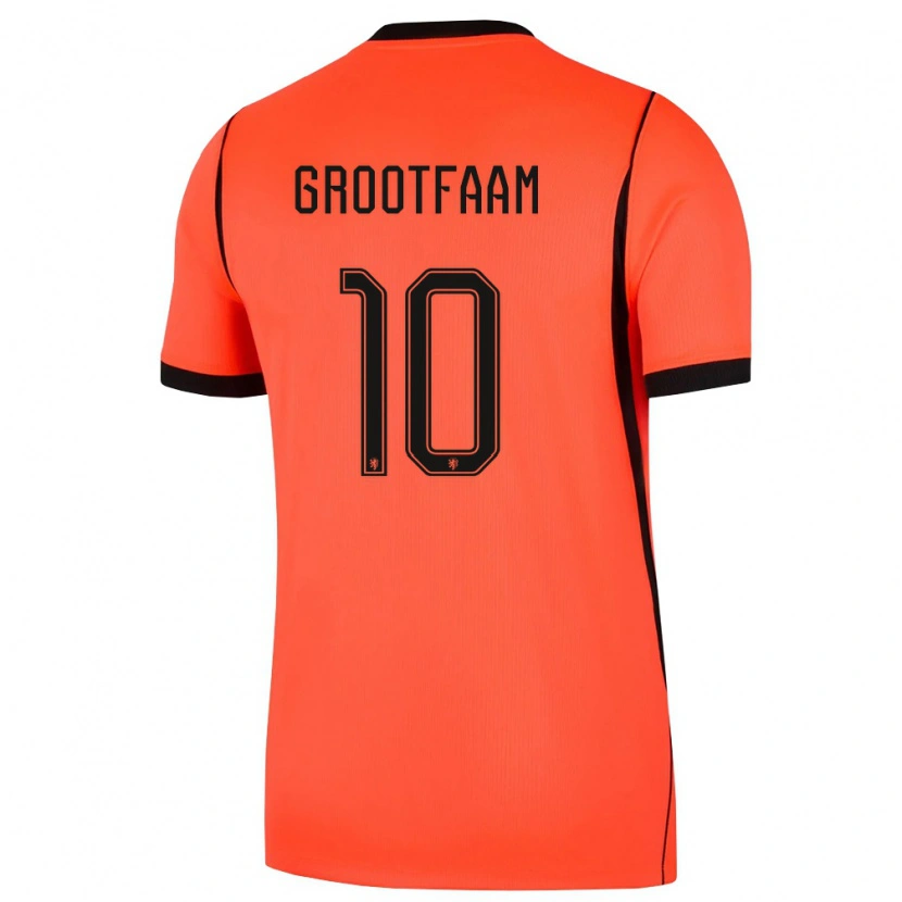 Danxen Niño Camiseta Países Bajos Ilai Grootfaam #10 Naranja Negro 1ª Equipación 26-28 La Camisa México