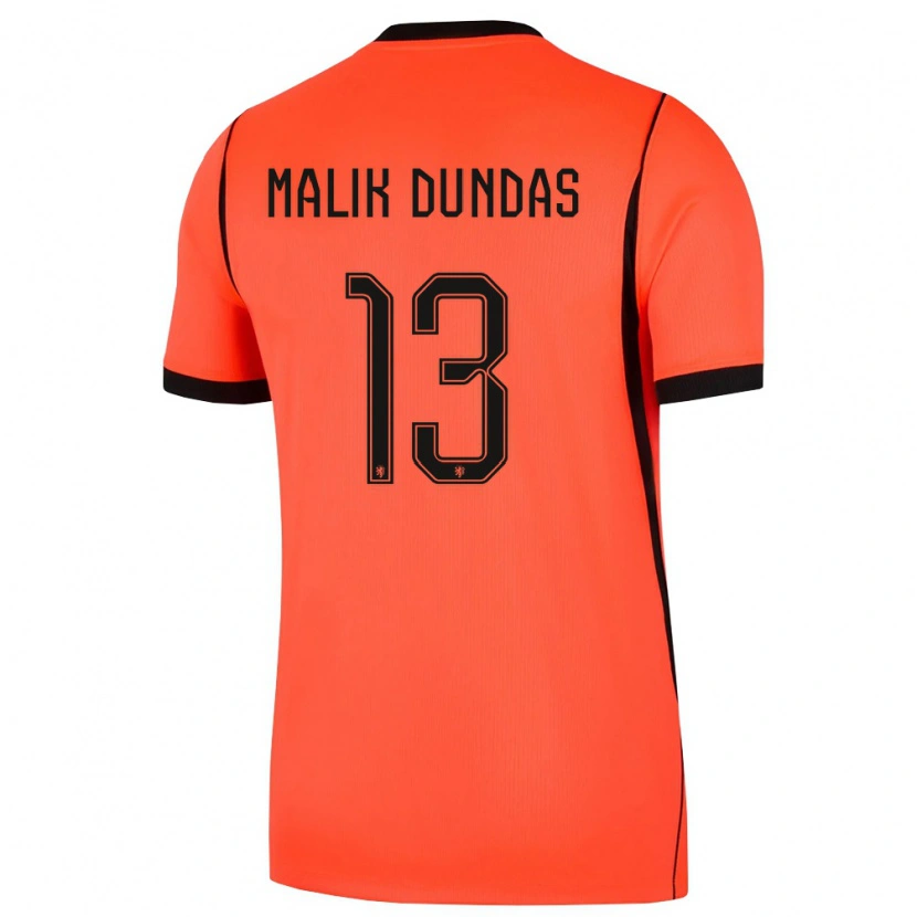 Danxen Niño Camiseta Países Bajos Noa Malik Dundas #13 Naranja Negro 1ª Equipación 26-28 La Camisa México