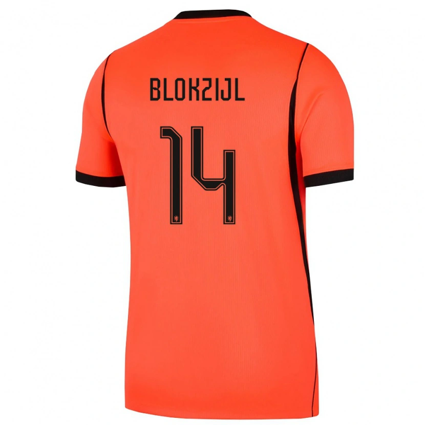 Danxen Niño Camiseta Países Bajos Thijmen Blokzijl #14 Naranja Negro 1ª Equipación 26-28 La Camisa México
