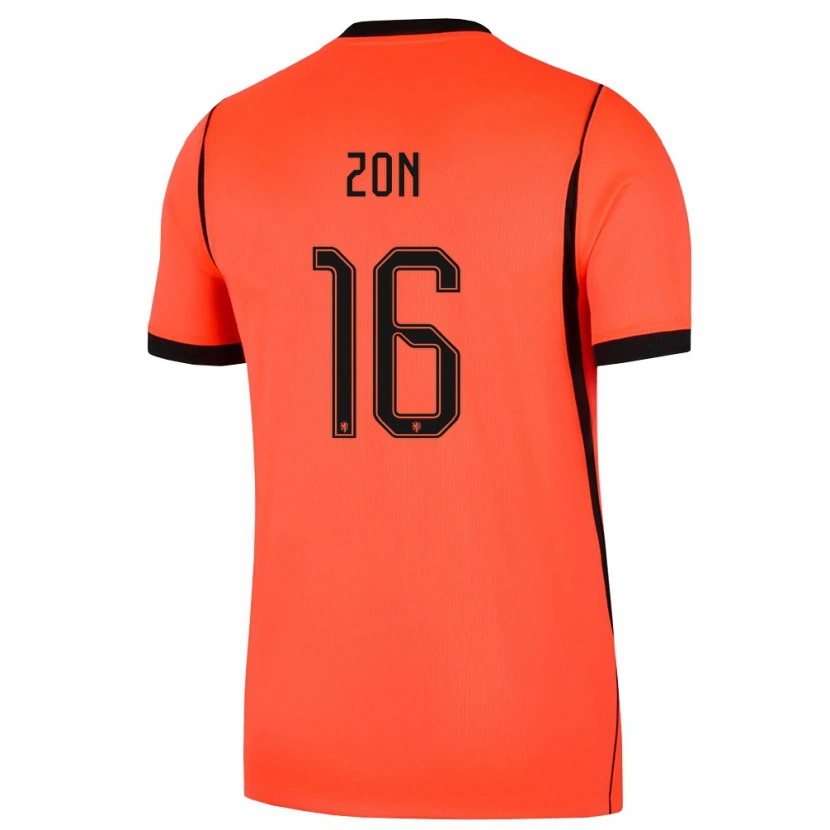 Danxen Niño Camiseta Países Bajos Oier Zon #16 Naranja Negro 1ª Equipación 26-28 La Camisa México