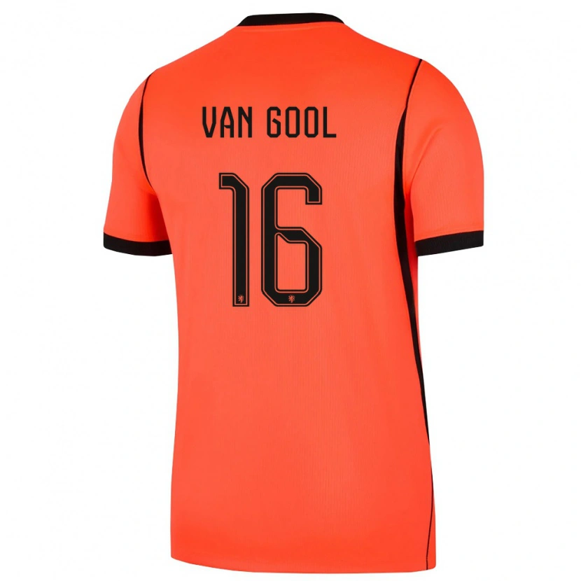 Danxen Niño Camiseta Países Bajos Sydney Van Gool #16 Naranja Negro 1ª Equipación 26-28 La Camisa México
