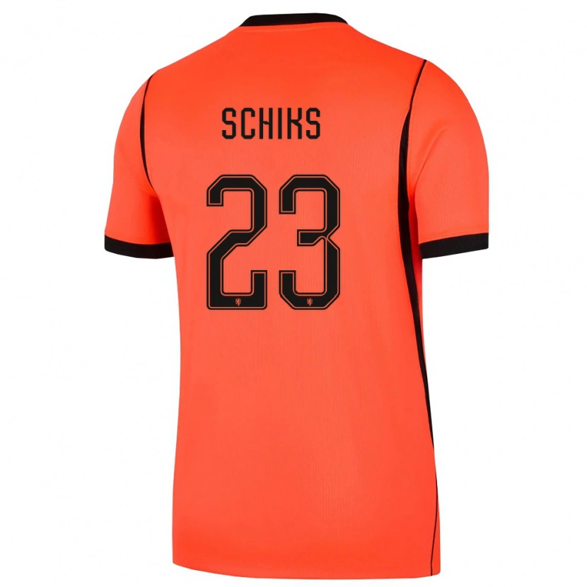 Danxen Niño Camiseta Países Bajos Niek Schiks #23 Naranja Negro 1ª Equipación 26-28 La Camisa México