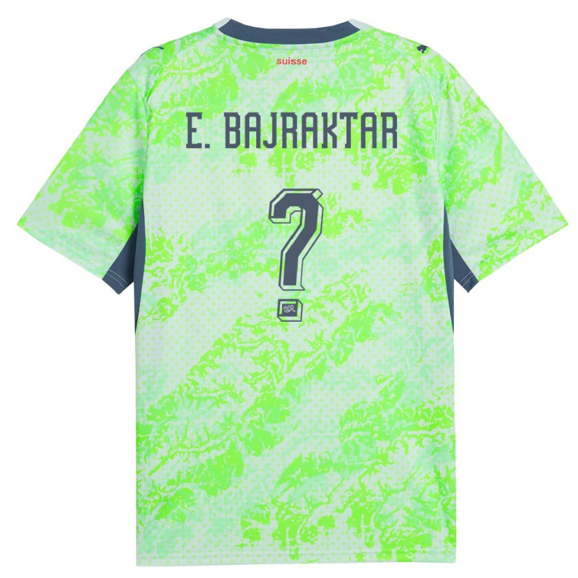 Danxen Niño Camiseta Suiza Erblin Bajraktar #0 Verde Marino 2ª Equipación 26-28 La Camisa México