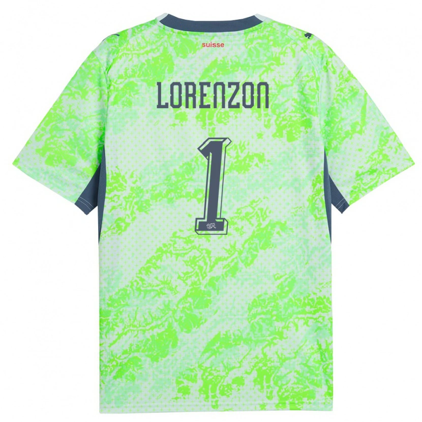 Danxen Niño Camiseta Suiza Lucas Lorenzon #1 Verde Marino 2ª Equipación 26-28 La Camisa México