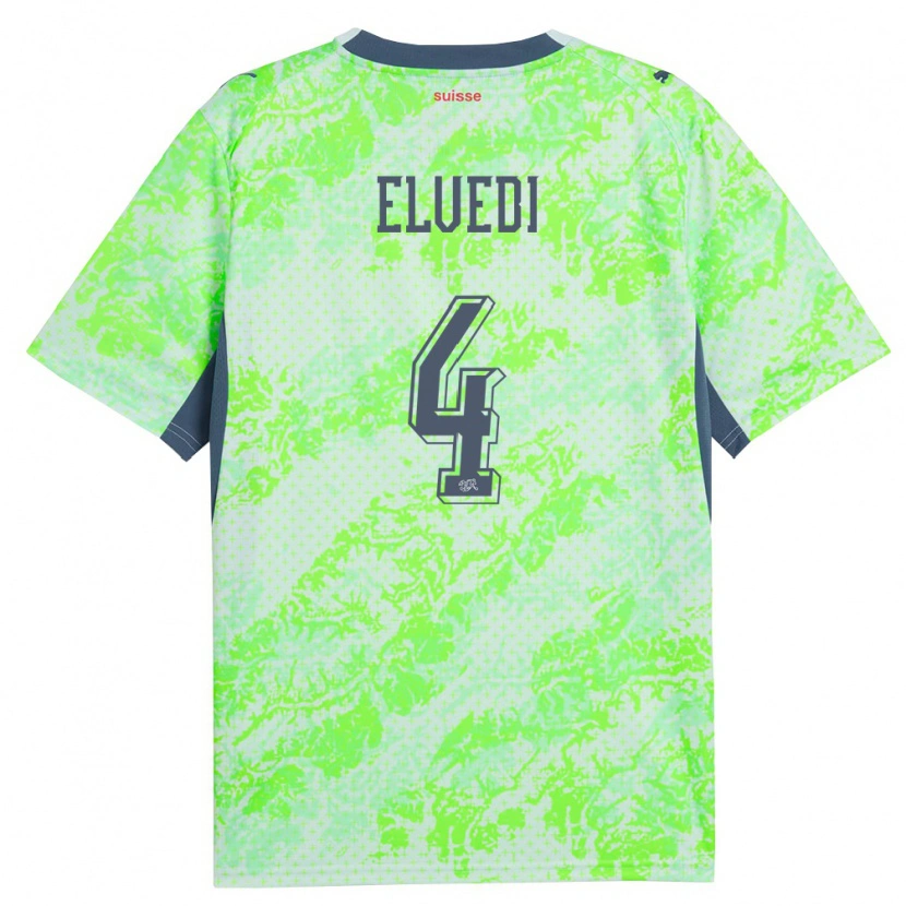 Danxen Niño Camiseta Suiza Nico Elvedi #4 Verde Marino 2ª Equipación 26-28 La Camisa México