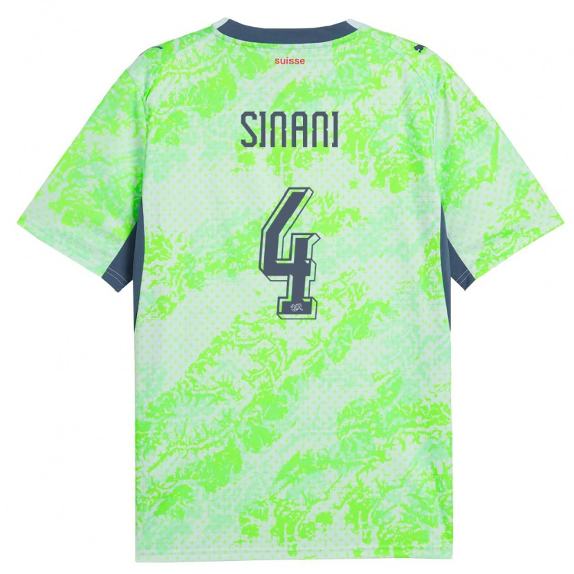 Danxen Niño Camiseta Suiza Miran Sinani #4 Verde Marino 2ª Equipación 26-28 La Camisa México